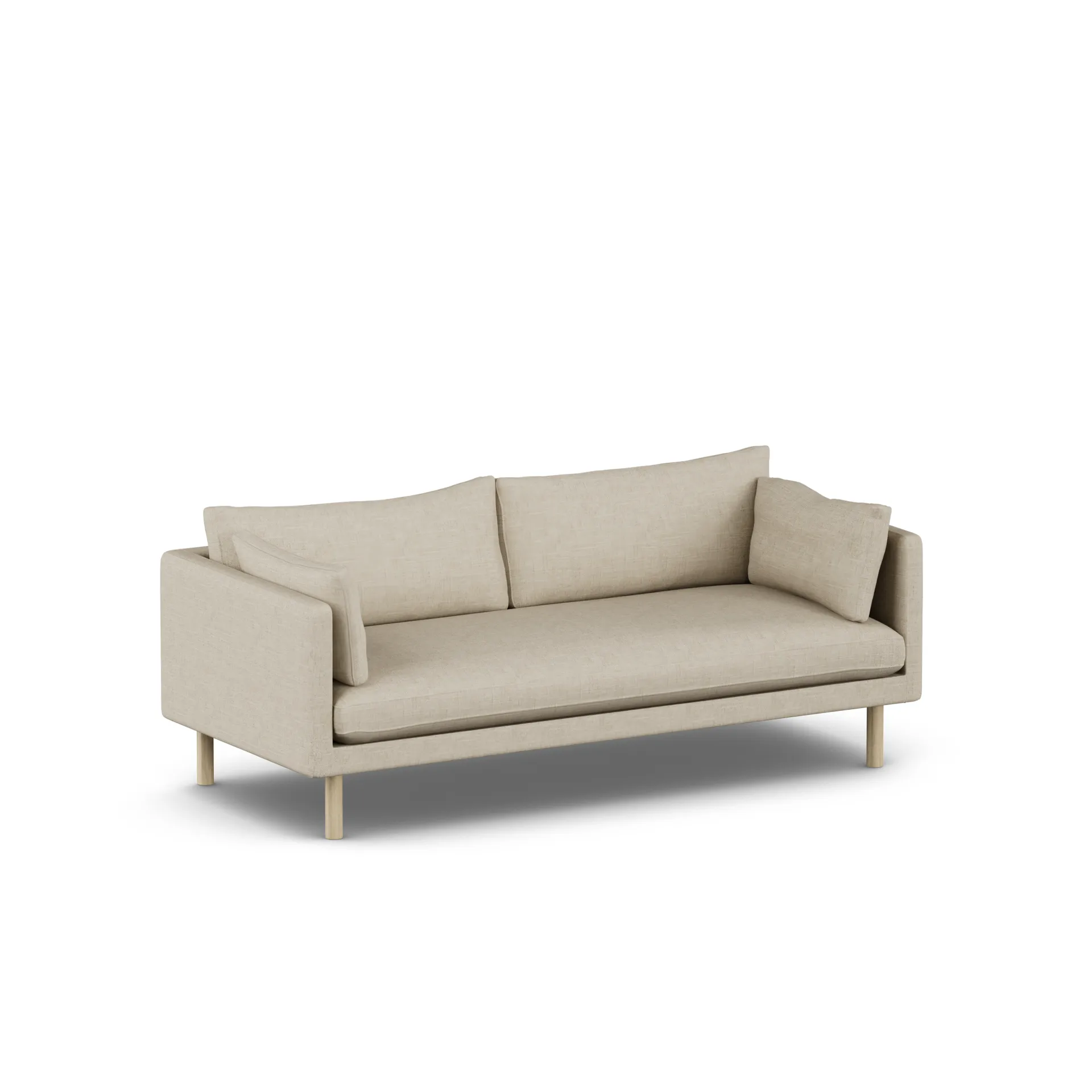 Linnevik sofa, Bern Beige 0341-white-oiled oak, 3-seater 1898