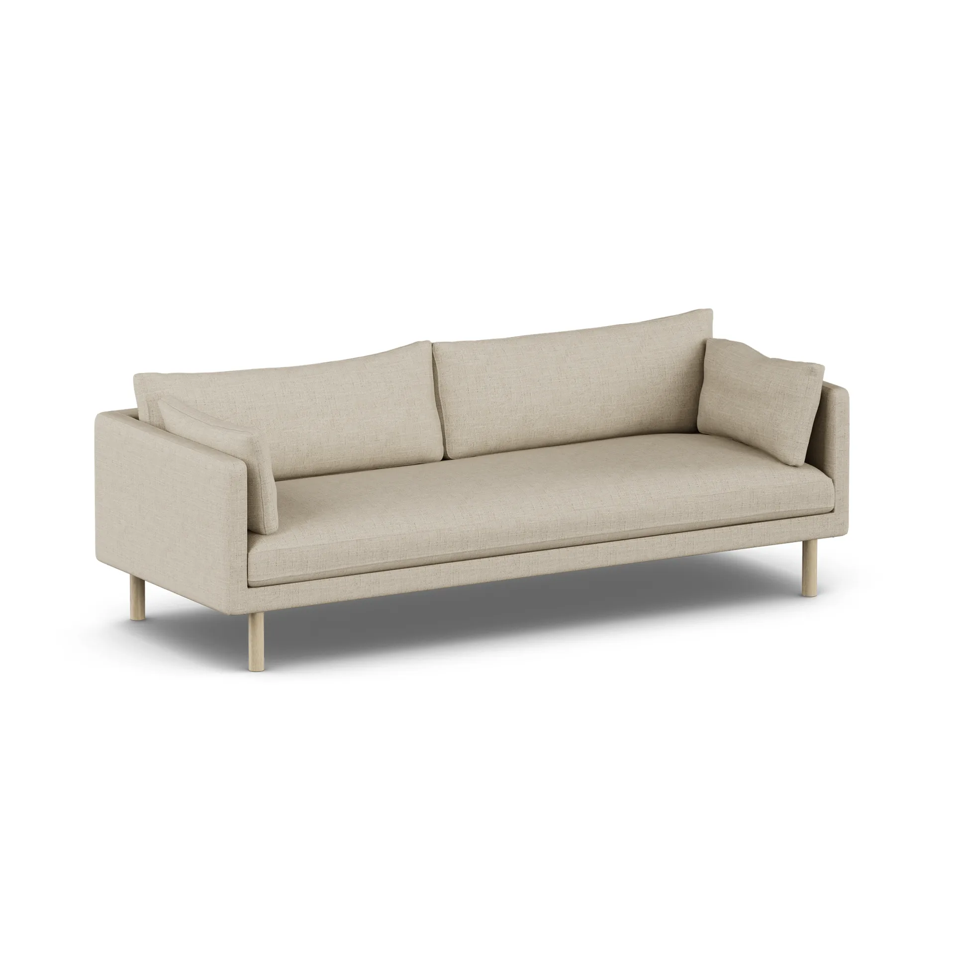 Linnevik sofa, Bern Beige 0341-white-oiled oak, 4-seater 1898