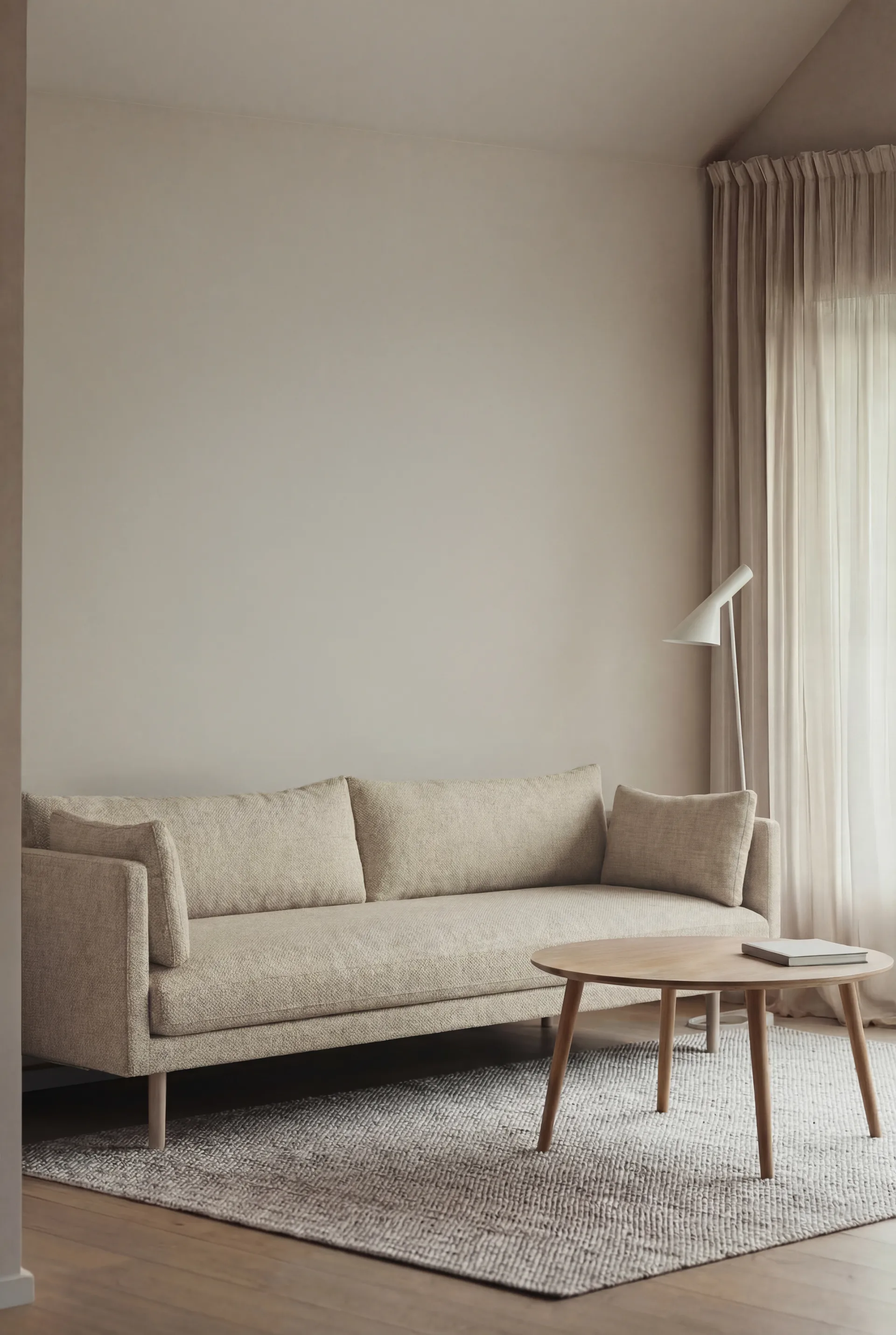 Linnevik sofa, Bern Beige 0341-white-oiled oak, 4-seater 1898