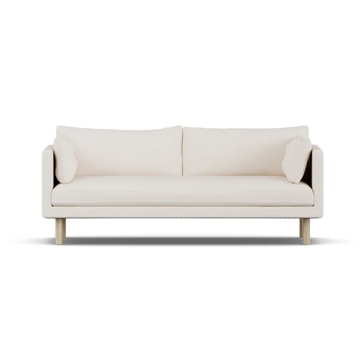 Linnevik sofa - Caleido Beige 9600-white-oiled oak, 3-seater, without skirt - 1898