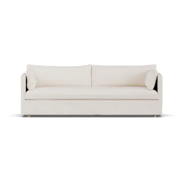 Linnevik sofa - Caleido beige 9600-white-oiled oak, 4-seater, with skirt - 1898