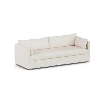 Linnevik sofa - Caleido beige 9600-white-oiled oak, 4-seater, with skirt - 1898