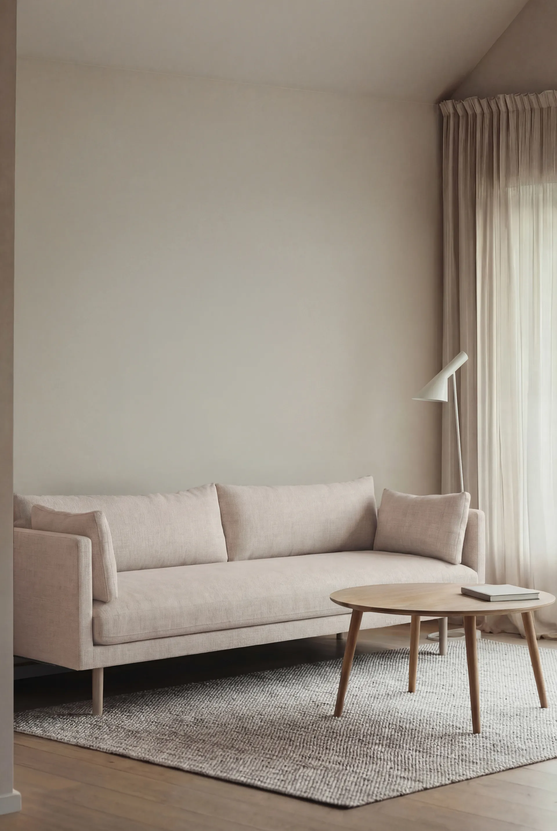 Linnevik sofa, Caleido Beige 9600-white-oiled oak, 4-seater 1898