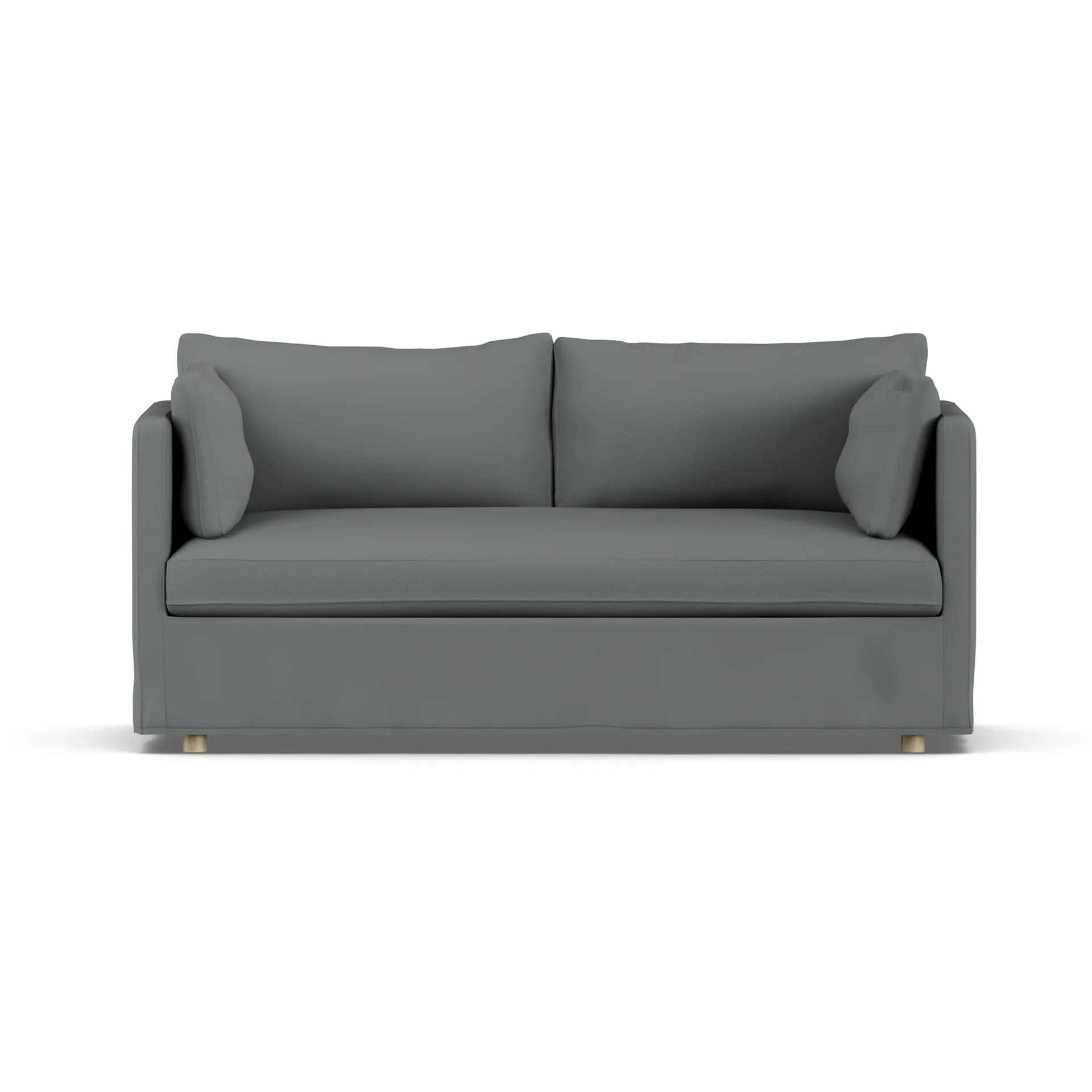 Linnevik sofa, Caleido Grey 1240-white-oiled oak, 2-seater, with skirt 1898