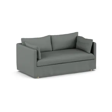 Linnevik sofa - Caleido Grey 1240-white-oiled oak, 2-seater, with skirt - 1898