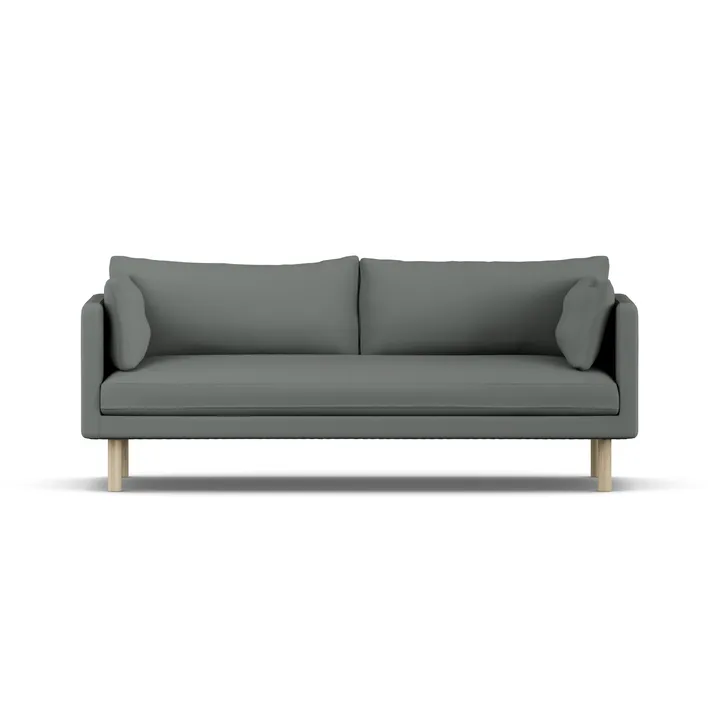 Linnevik sofa - Caleido Grey 1240-white-oiled oak, 3-seater, without skirt - 1898