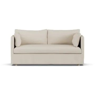Linnevik sofa - Jump Beige 1956-white-oiled oak, 2-seater, with skirt - 1898