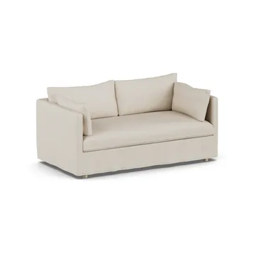 Linnevik sofa - Jump Beige 1956-white-oiled oak, 2-seater, with skirt - 1898