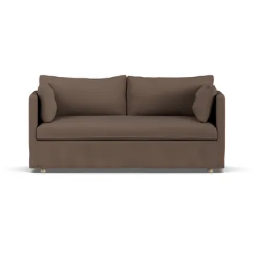 Linnevik sofa - Jump brown 1955-white-oiled oak, 2-seater, with skirt - 1898