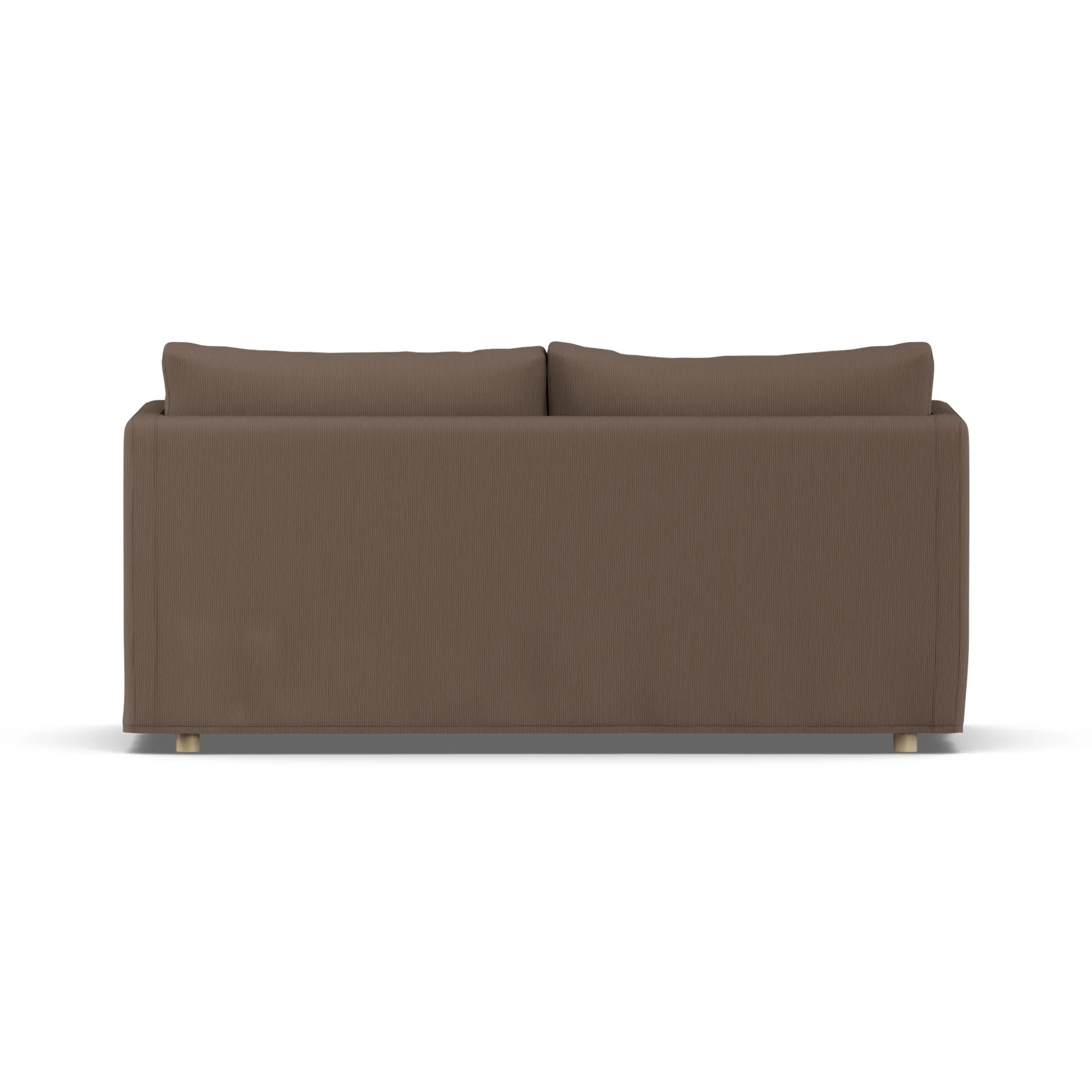 Linnevik sofa, Jump brown 1955-white-oiled oak, 2-seater, with skirt 1898