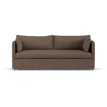 Linnevik sofa - Jump brown 1955-white-oiled oak, 3-seater, with skirt - 1898