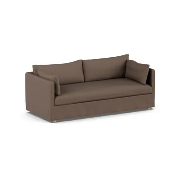 Linnevik sofa - Jump brown 1955-white-oiled oak, 3-seater, with skirt - 1898