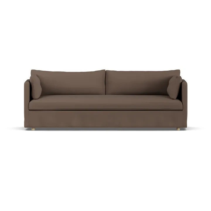 Linnevik sofa - Jump brown 1955-white-oiled oak, 4-seater, with skirt - 1898