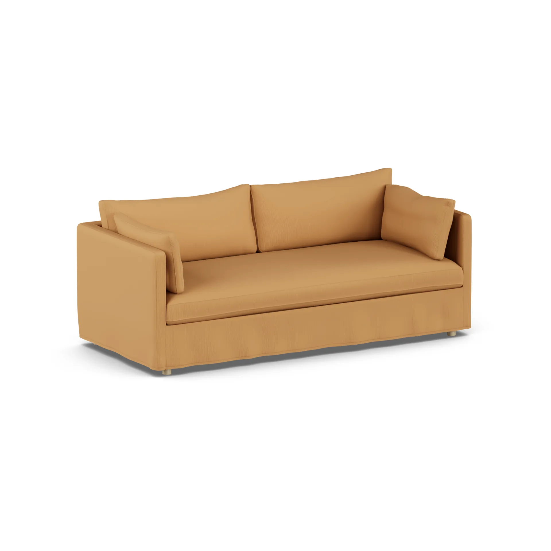 Linnevik sofa, Jump Honey 1959-white-oiled oak, 3-seater, with skirt 1898