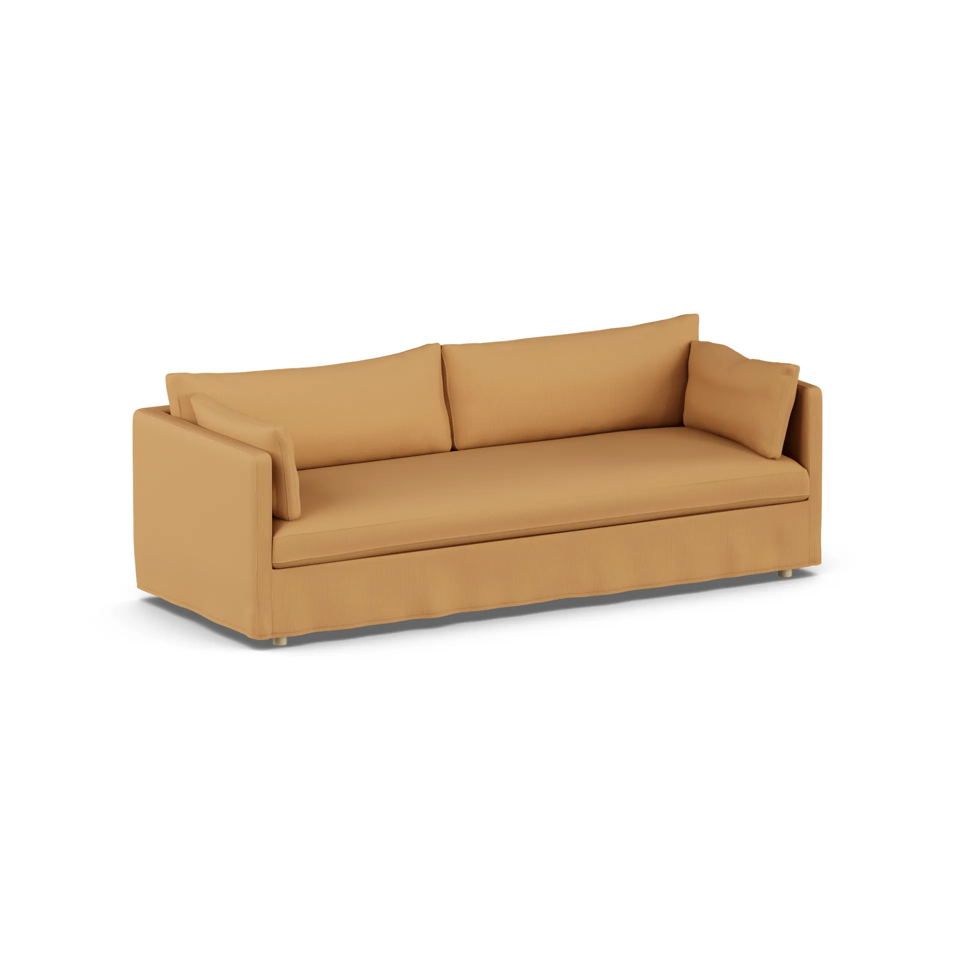 Linnevik sofa, Jump honey 1959-white-oiled oak, 4-seater, with skirt 1898