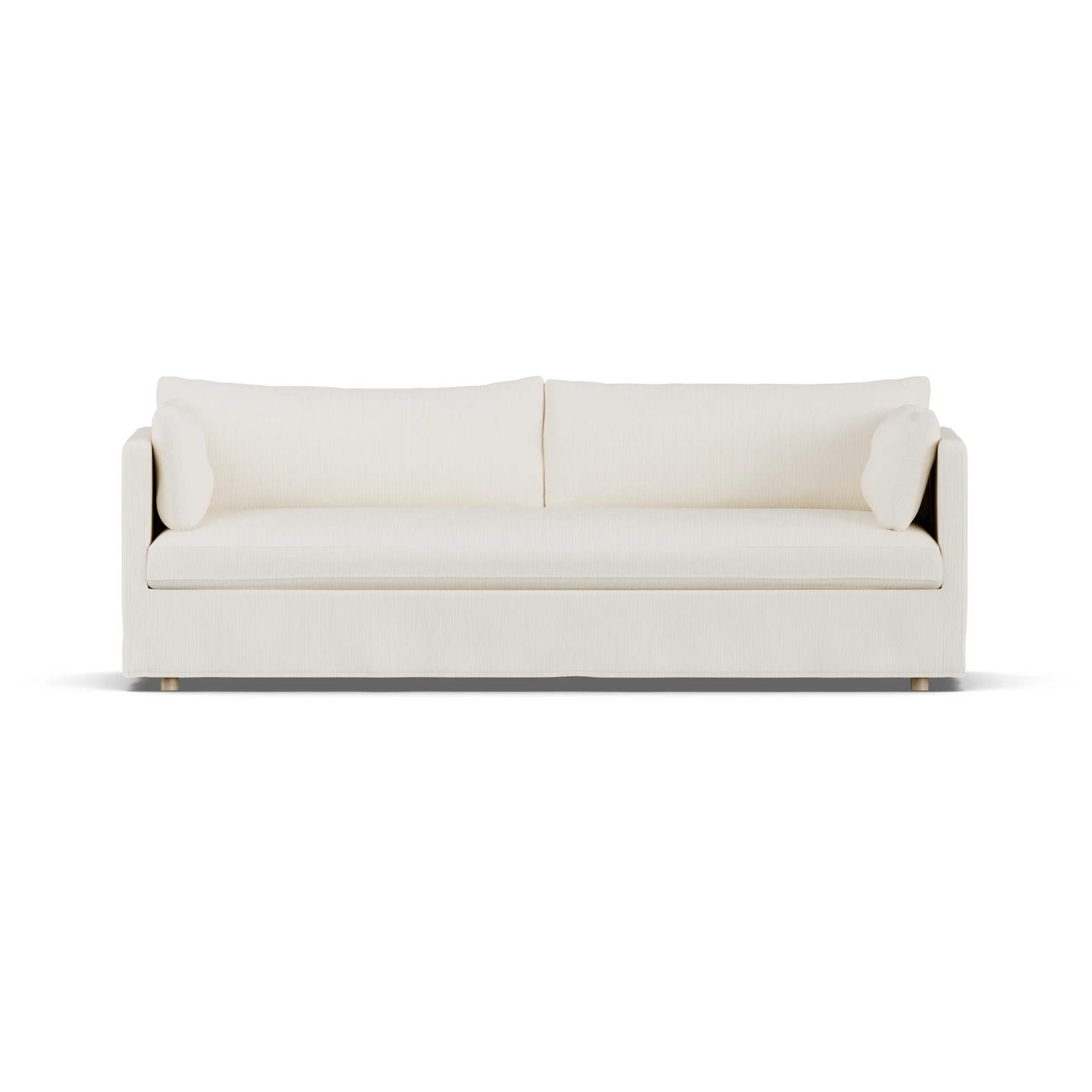 Linnevik sofa, Jump off white 1954-white-oiled oak, 4-seater, with skirt 1898