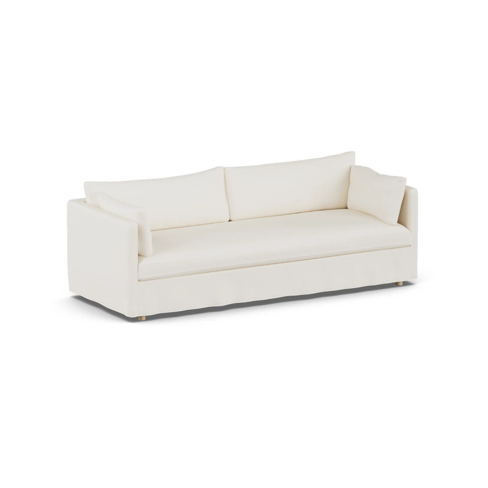 Linnevik sofa, Jump off white 1954-white-oiled oak, 4-seater, with skirt 1898