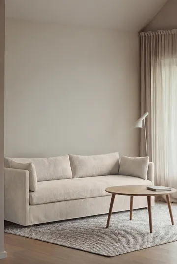 Linnevik sofa - Jump off white 1954-white-oiled oak, 4-seater, with skirt - 1898