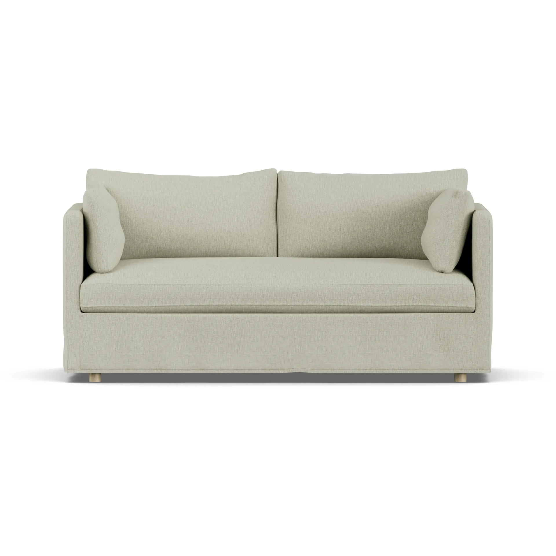 Linnevik sofa, Luiza Beige 3981-white-oiled oak, 2-seater, with skirt 1898