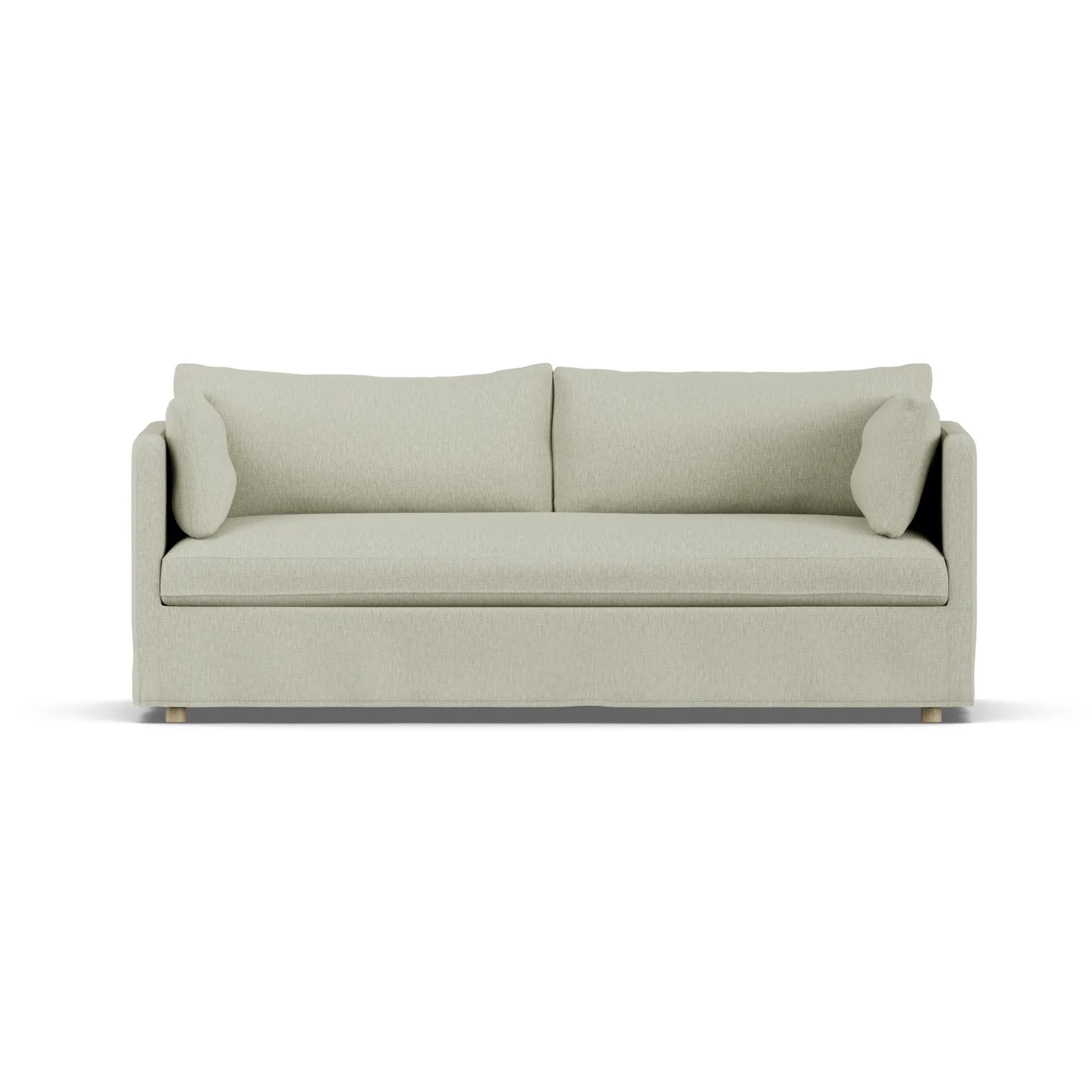 Linnevik sofa, Luiza Beige 3981-white-oiled oak, 3-seater, with skirt 1898