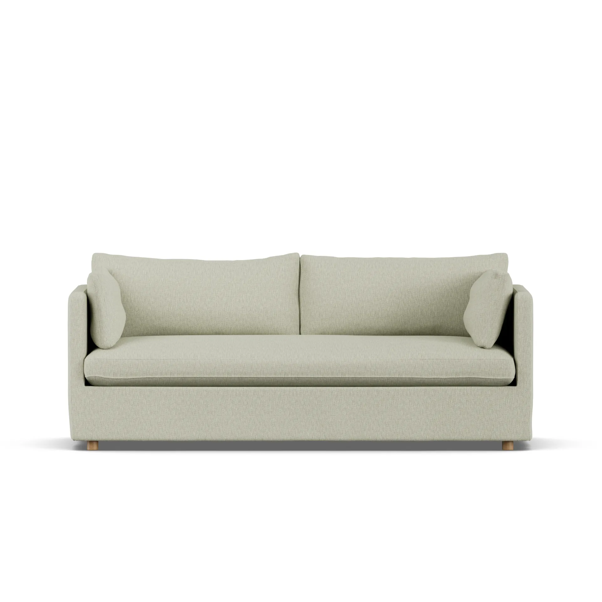 Linnevik sofa, Luiza Beige 3981-white-oiled oak, 3-seater, with skirt 1898