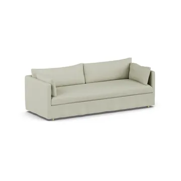 Linnevik sofa - Luiza beige 3981-white-oiled oak, 4-seater, with skirt - 1898