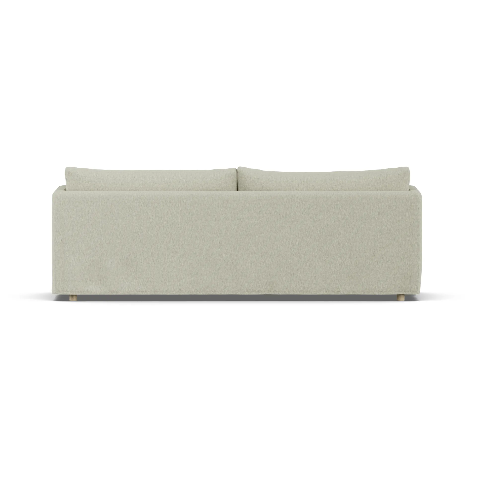 Linnevik sofa, Luiza beige 3981-white-oiled oak, 4-seater, with skirt 1898