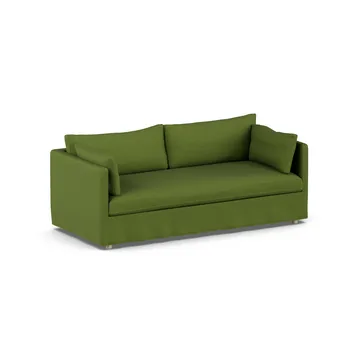 Linnevik sofa - Luiza green 3975-white-oiled oak, 3-seater, with skirt - 1898