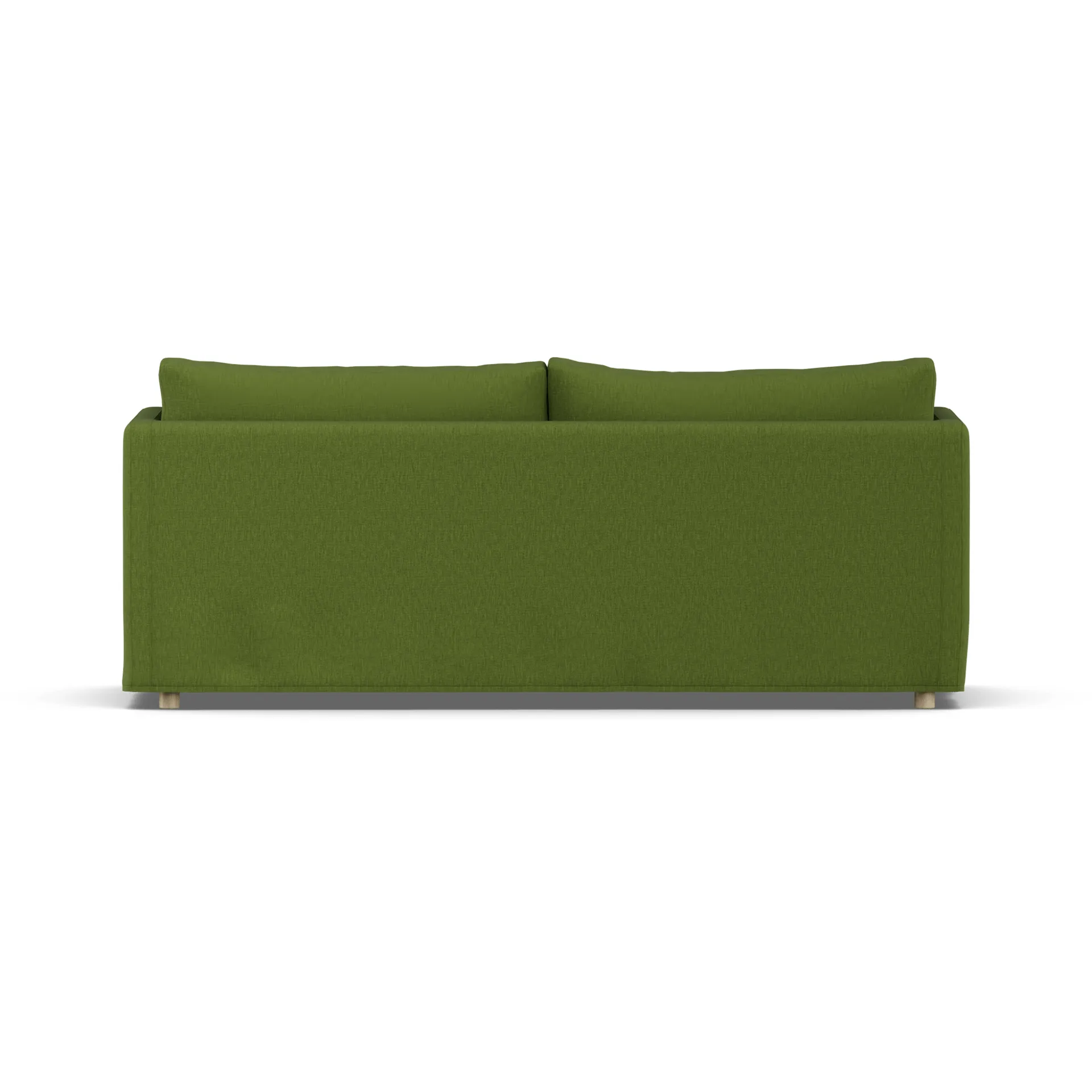Linnevik sofa, Luiza green 3975-white-oiled oak, 3-seater, with skirt 1898
