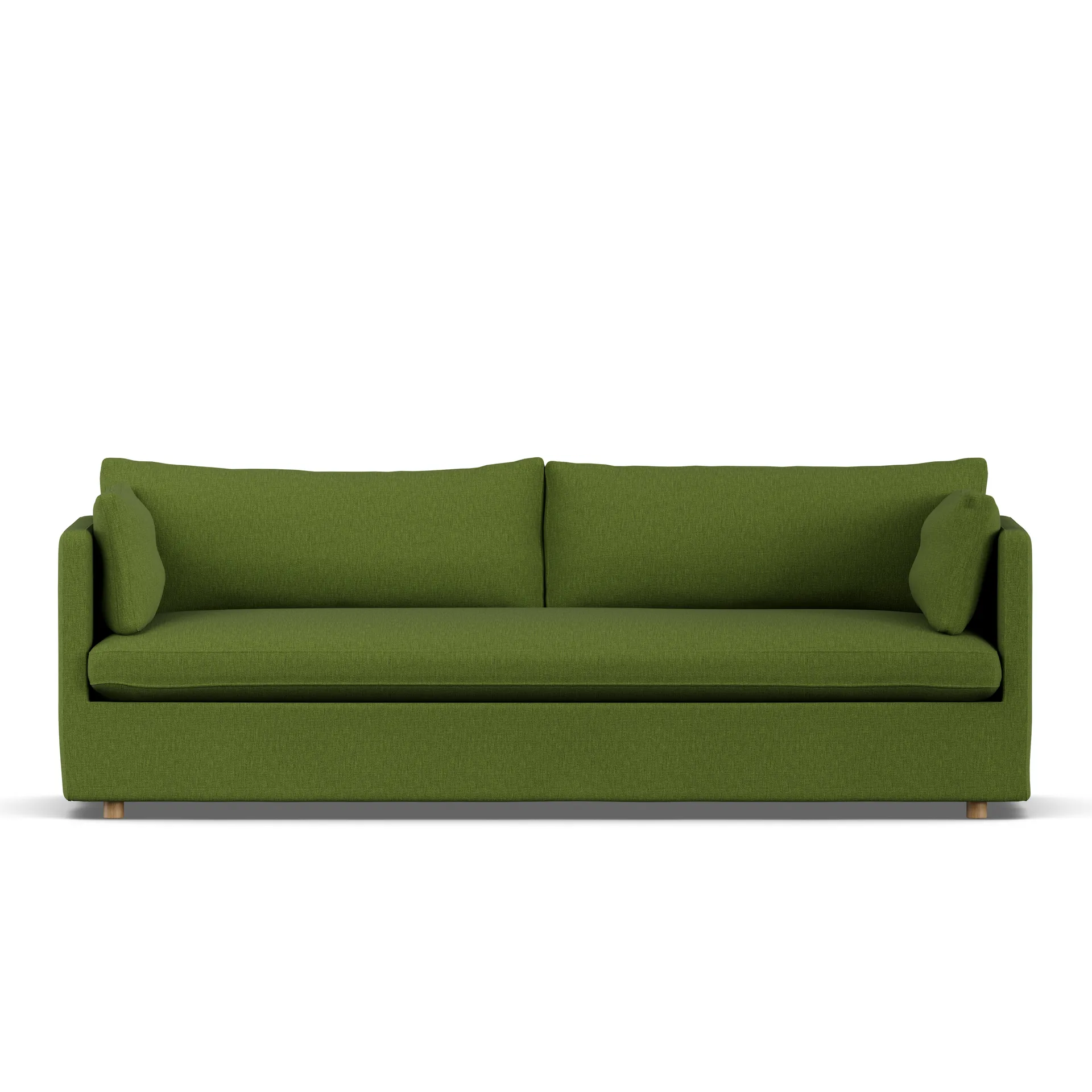 Linnevik sofa, Luiza Green 3975-white-oiled oak, 4-seater, with skirt 1898