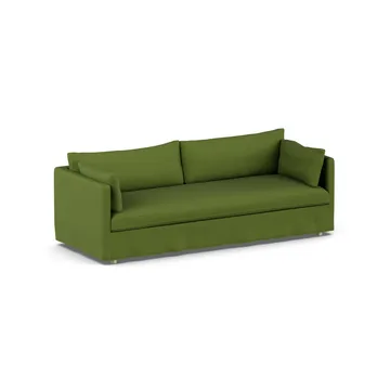 Linnevik sofa - Luiza Green 3975-white-oiled oak, 4-seater, with skirt - 1898