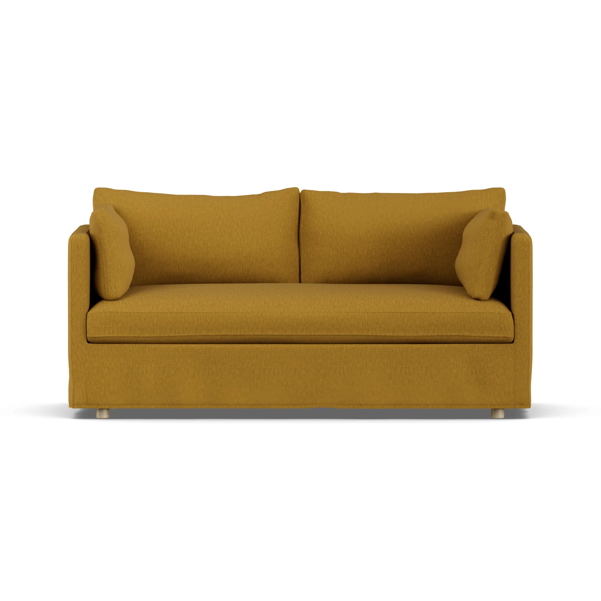 Linnevik sofa, Luiza Mustard 3972-white-oiled oak, 2-seater, with skirt 1898