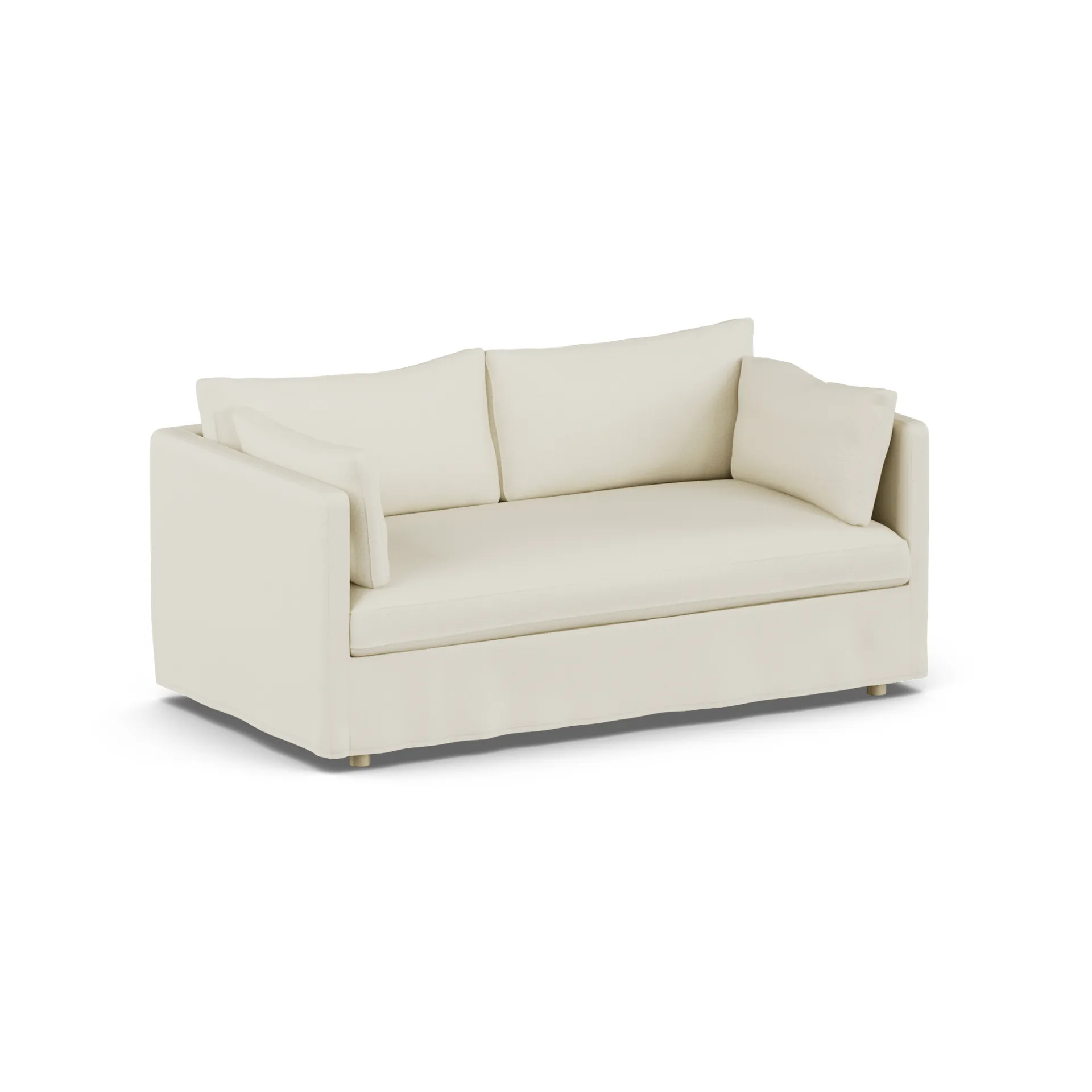 Linnevik sofa, Oslo Nature 1540-white-oiled oak, 2-seater, with skirt 1898