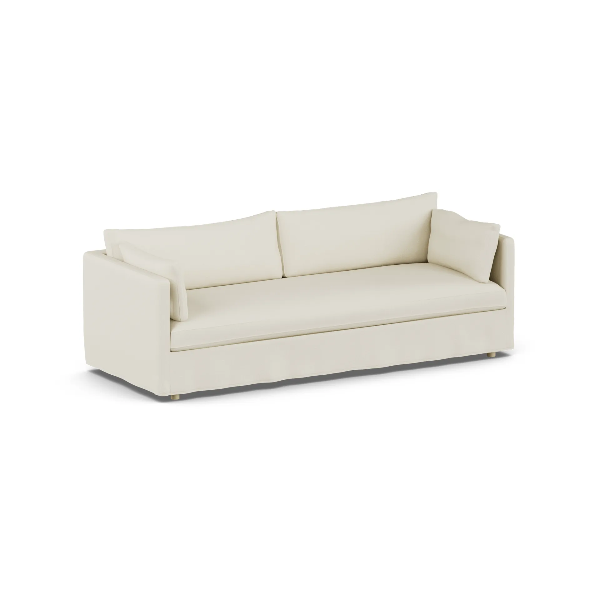 Linnevik sofa, Oslo Nature 1540-white-oiled oak, 4-seater, with skirt 1898