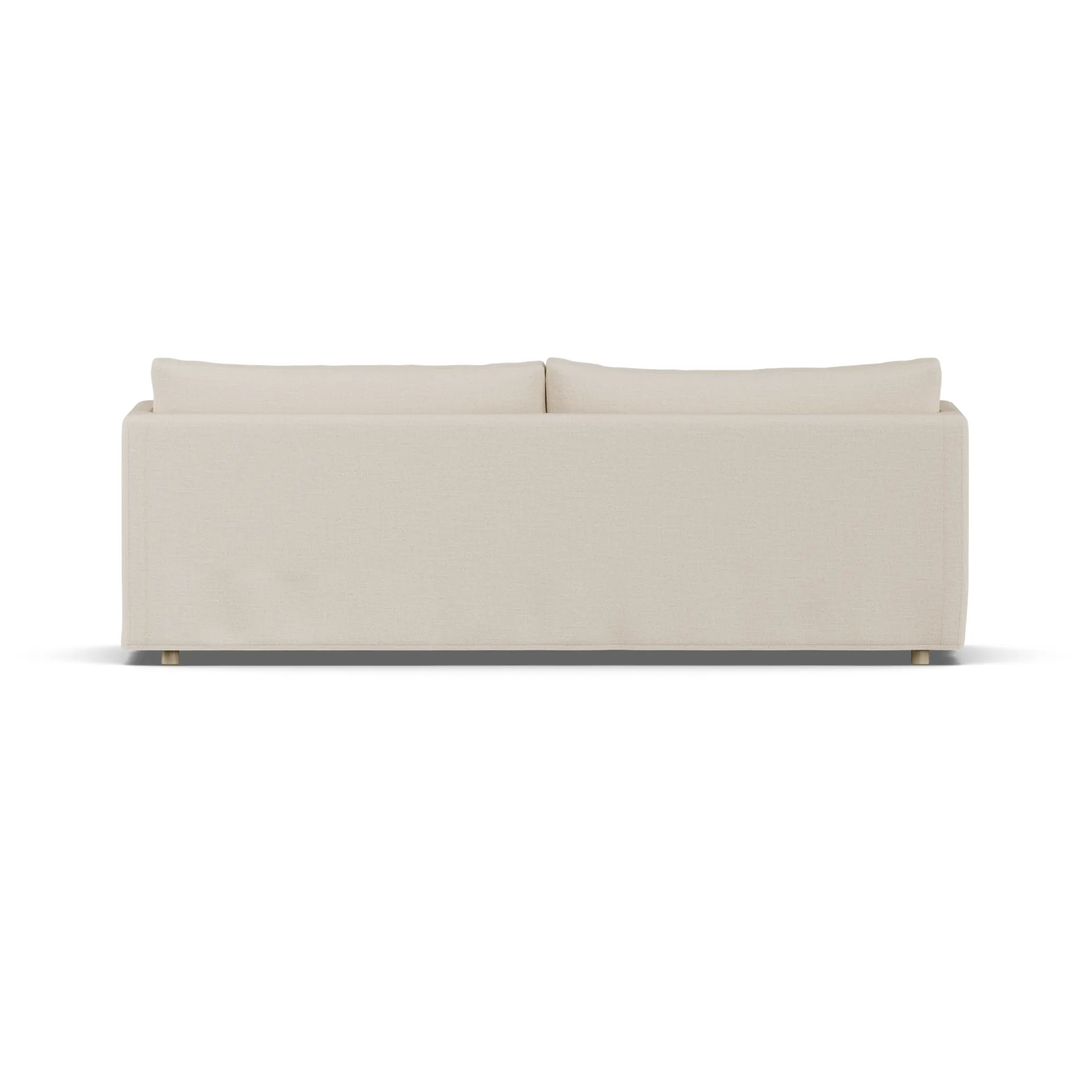Linnevik sofa, Same Beige 6670-white-oiled oak, 4-seater, with skirt 1898