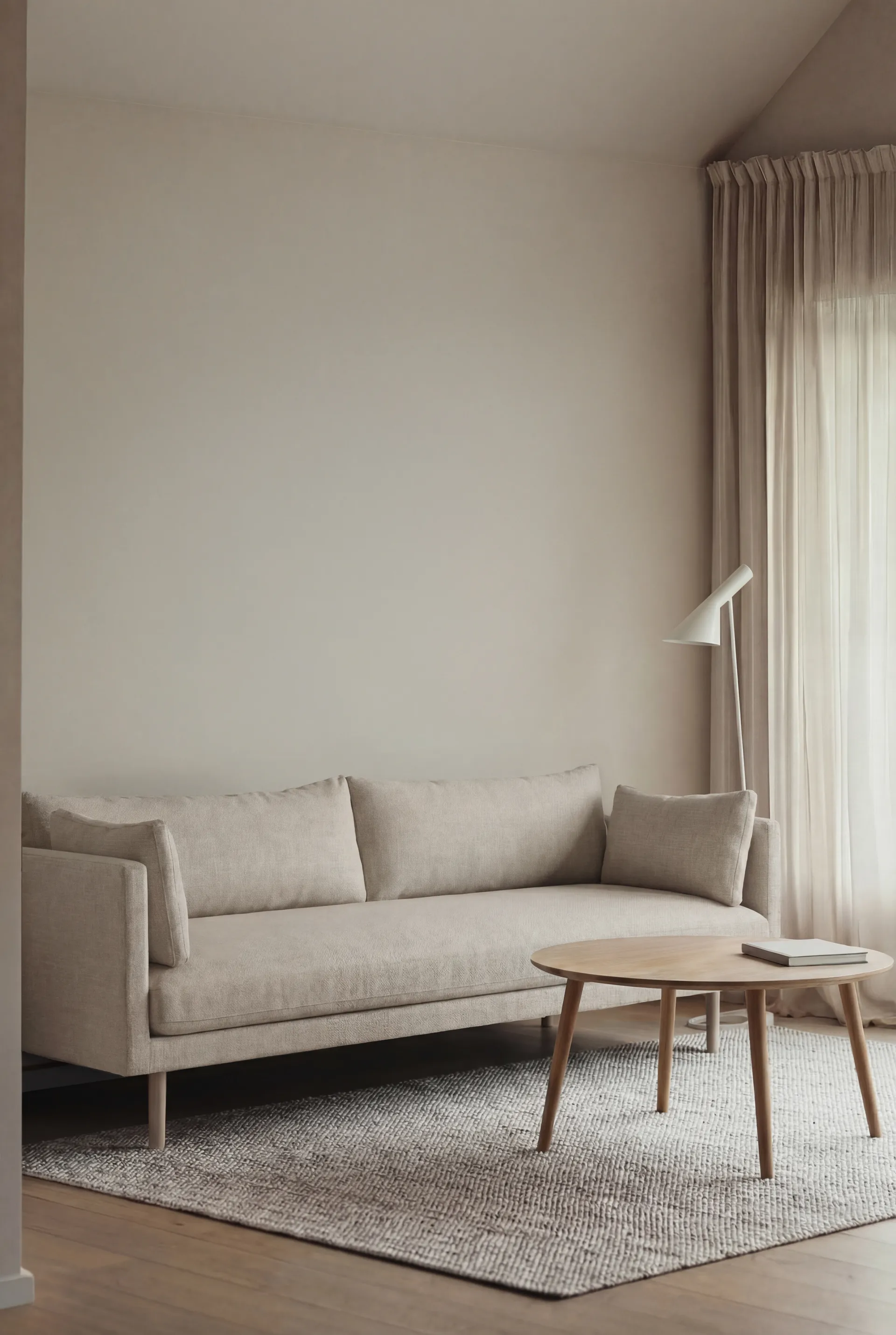 Linnevik sofa, Same Beige 6670-white-oiled oak, 4-seater 1898