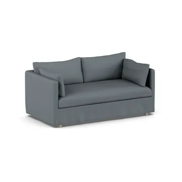 Linnevik sofa - Same Blue 6678-white-oiled oak, 2-seater, with skirt - 1898