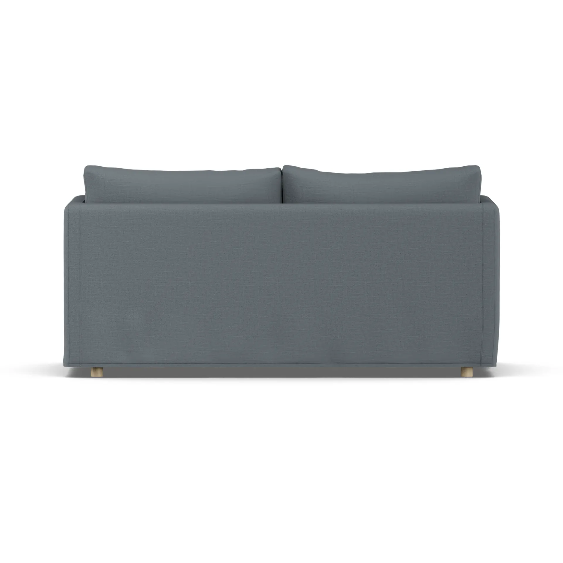 Linnevik sofa, Same Blue 6678-white-oiled oak, 2-seater, with skirt 1898