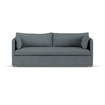 Linnevik sofa - Same Blue 6678-white-oiled oak, 3-seater, with skirt - 1898