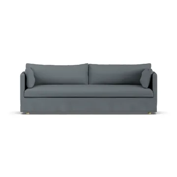 Linnevik sofa - Same Blue 6678-white-oiled oak, 4-seater, with skirt - 1898