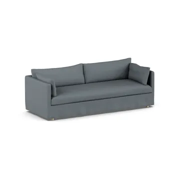 Linnevik sofa - Same Blue 6678-white-oiled oak, 4-seater, with skirt - 1898