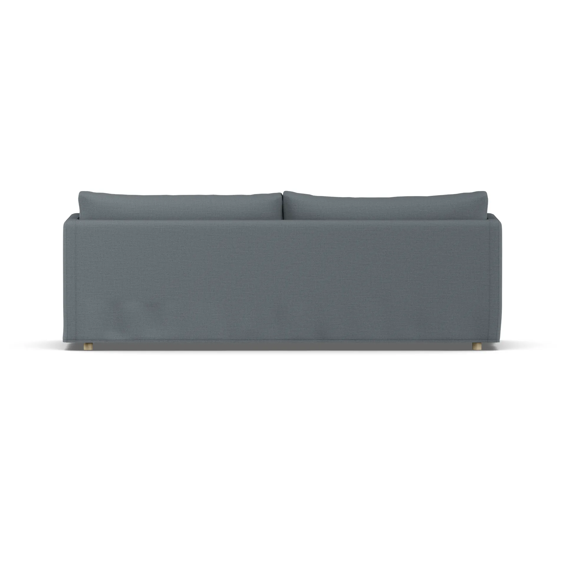 Linnevik sofa, Same Blue 6678-white-oiled oak, 4-seater, with skirt 1898