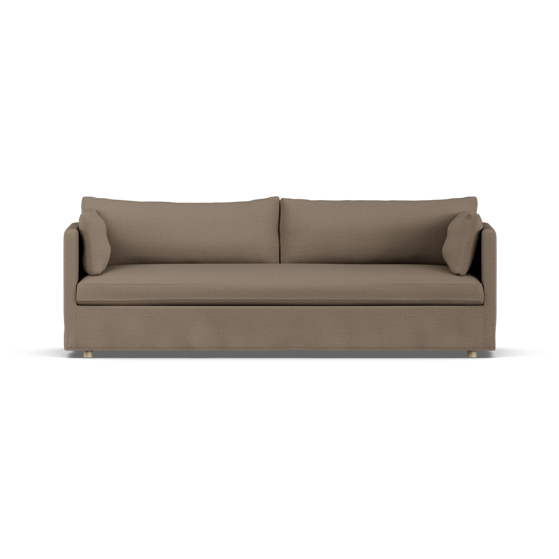 Linnevik sofa, Same Mole 6674-white-oiled oak, 4-seater, with skirt 1898