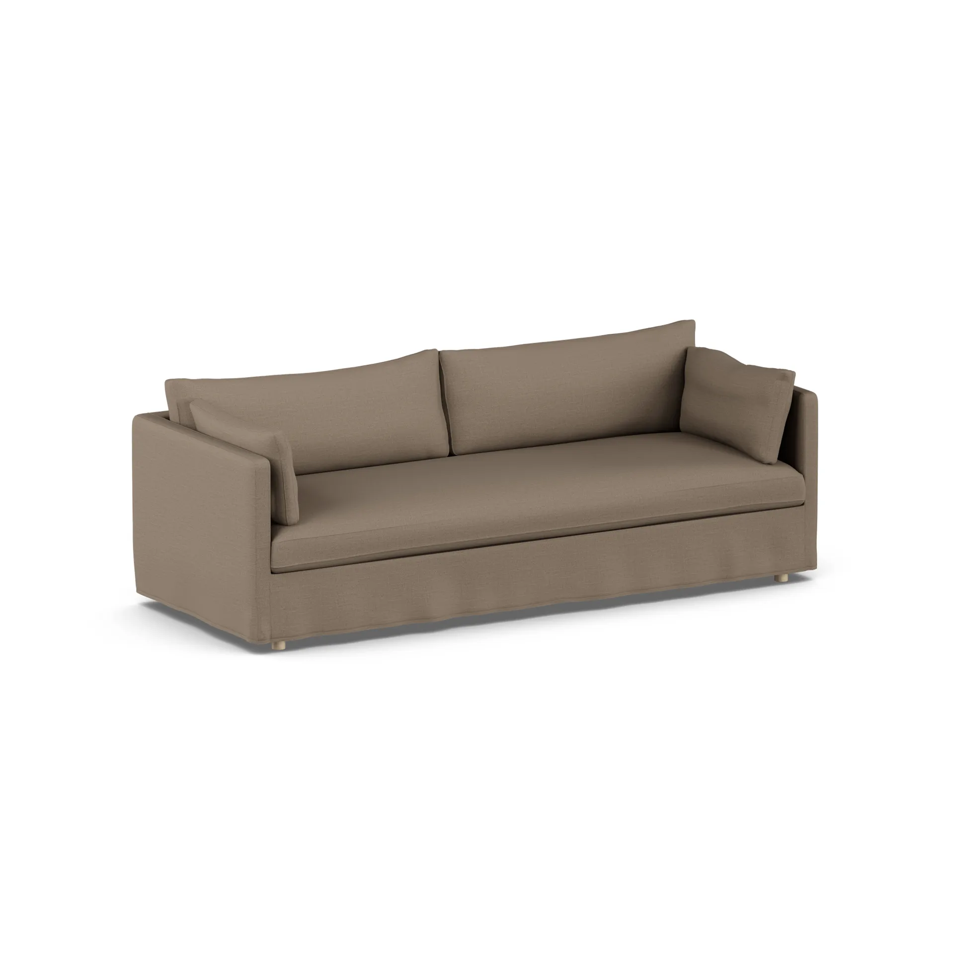Linnevik sofa, Same Mole 6674-white-oiled oak, 4-seater, with skirt 1898