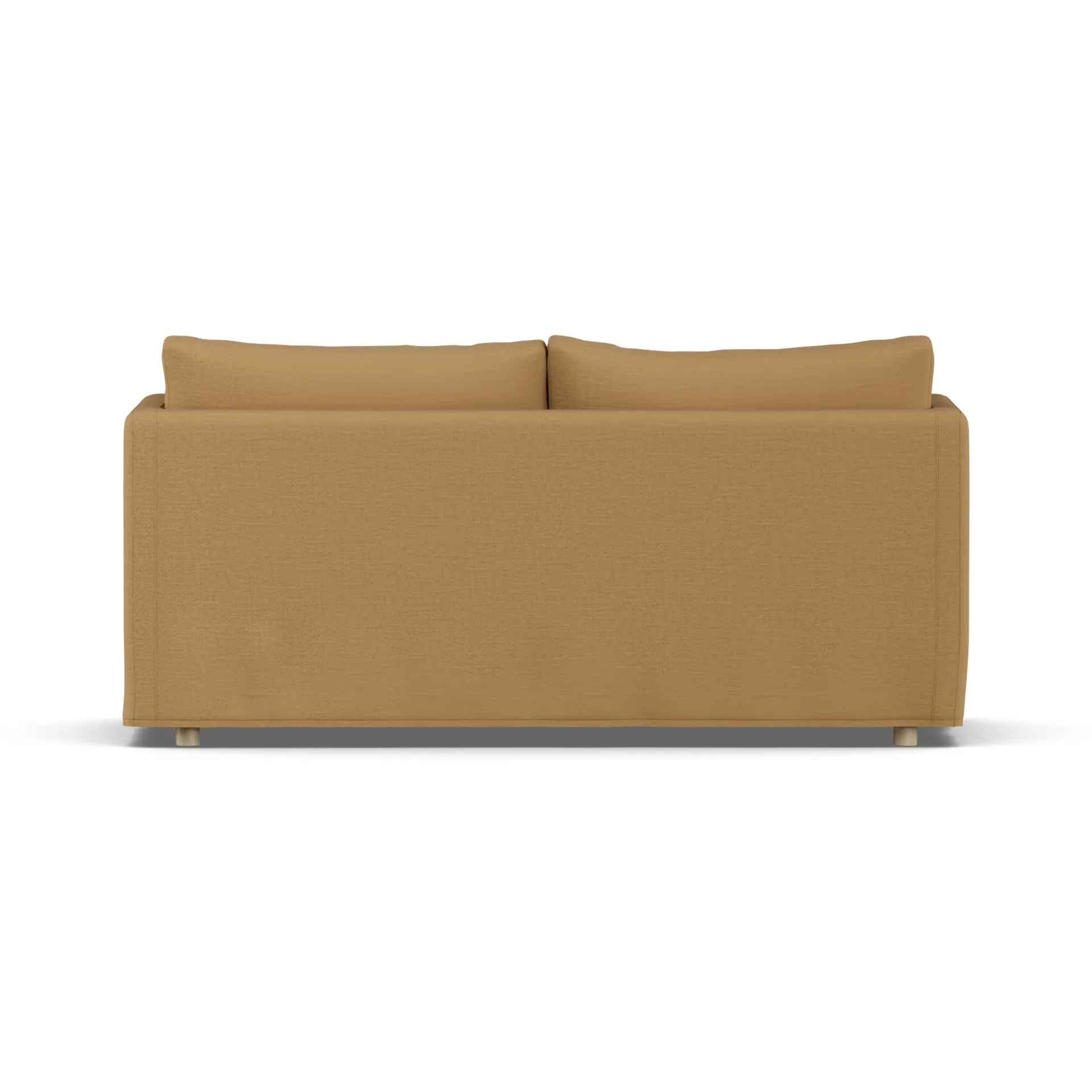 Linnevik sofa, Same Ochre 6676-white-oiled oak, 2-seater, with skirt 1898