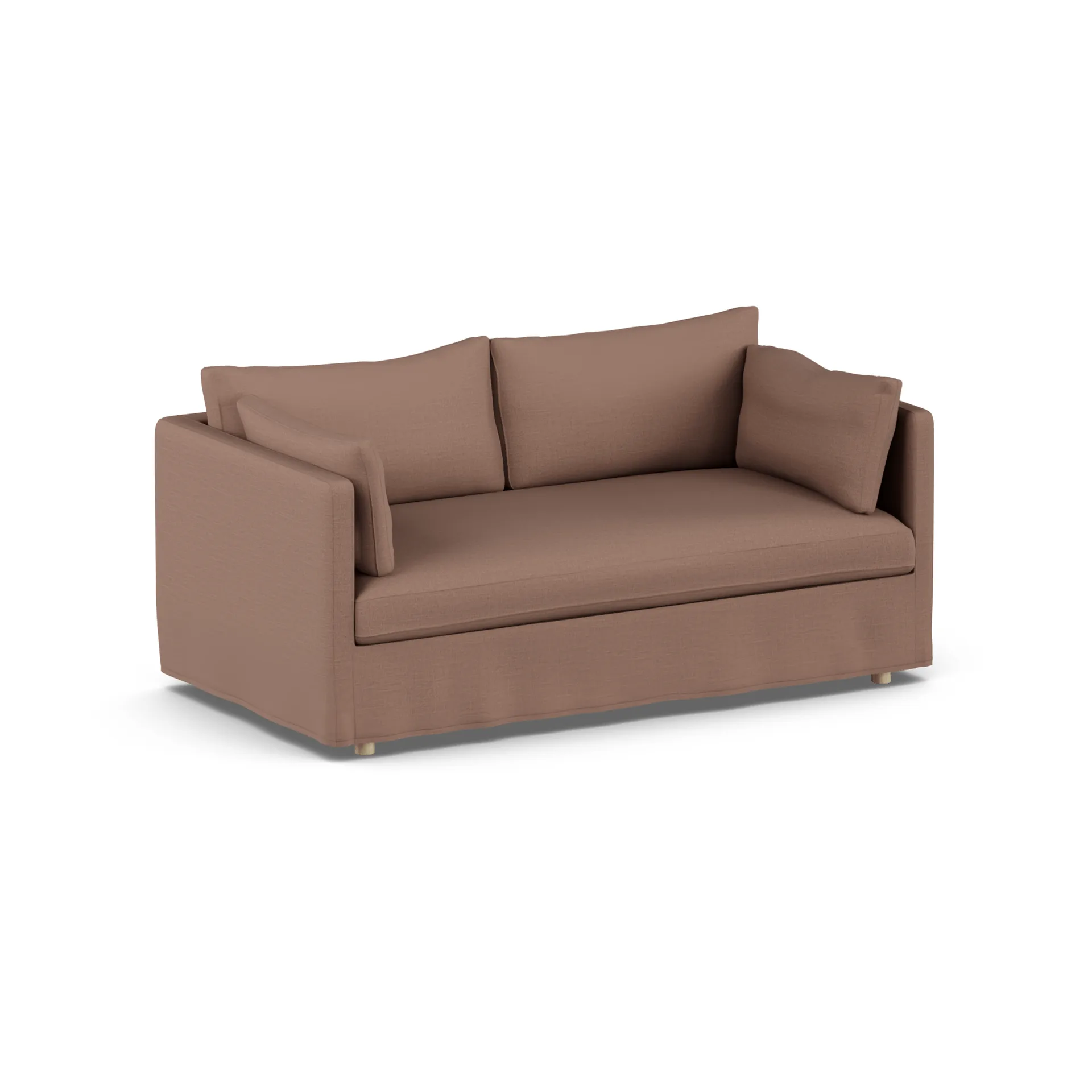 Linnevik sofa, Same Rust 6675-white-oiled oak, 2-seater, with skirt 1898