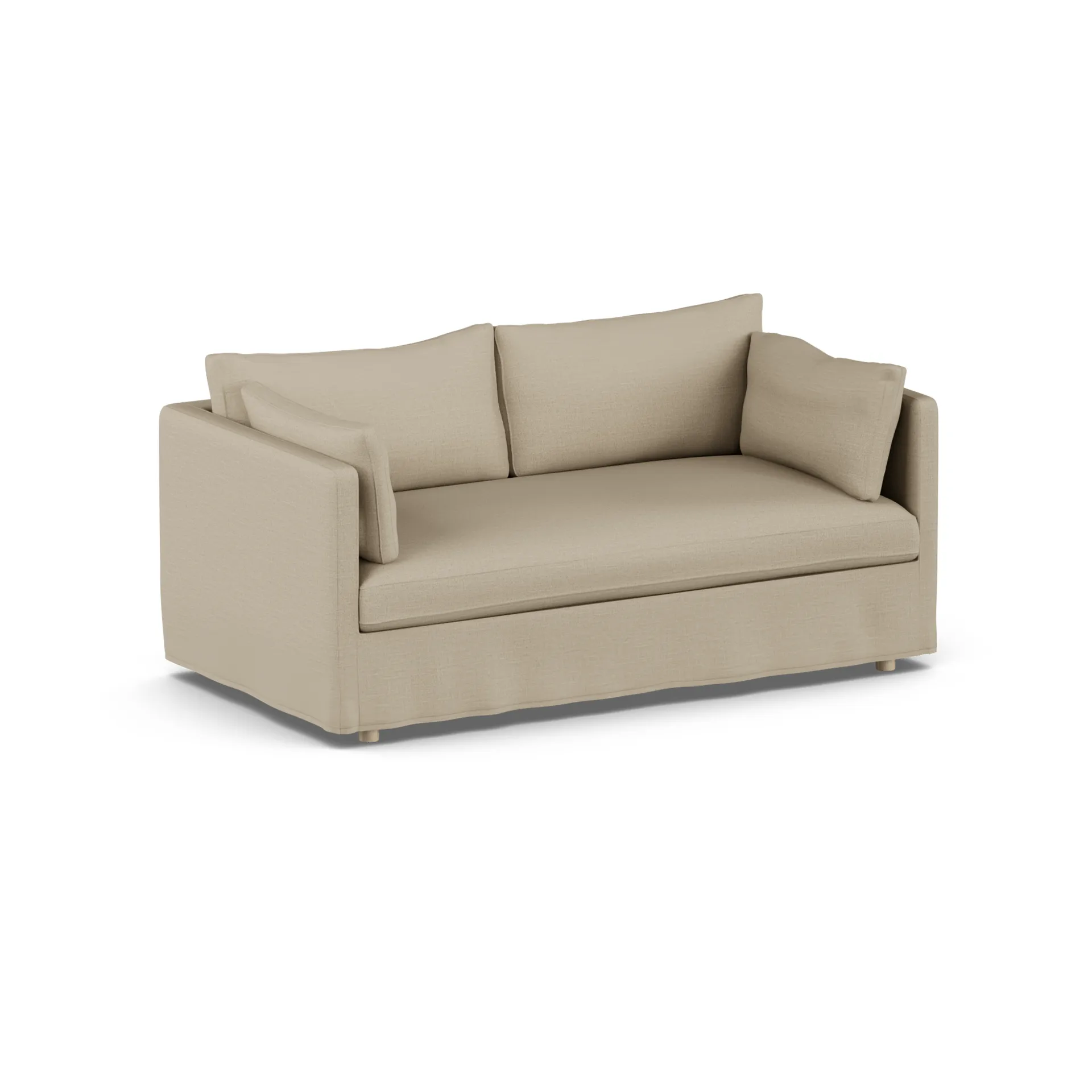 Linnevik sofa, Same Sand 6672-white-oiled oak, 2-seater, with skirt 1898