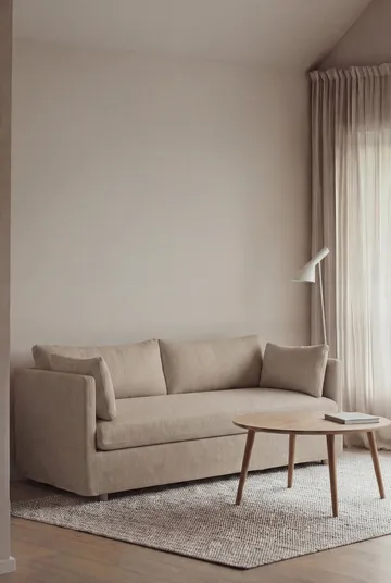 Linnevik sofa - Same Sand 6672-white-oiled oak, 2-seater, with skirt - 1898