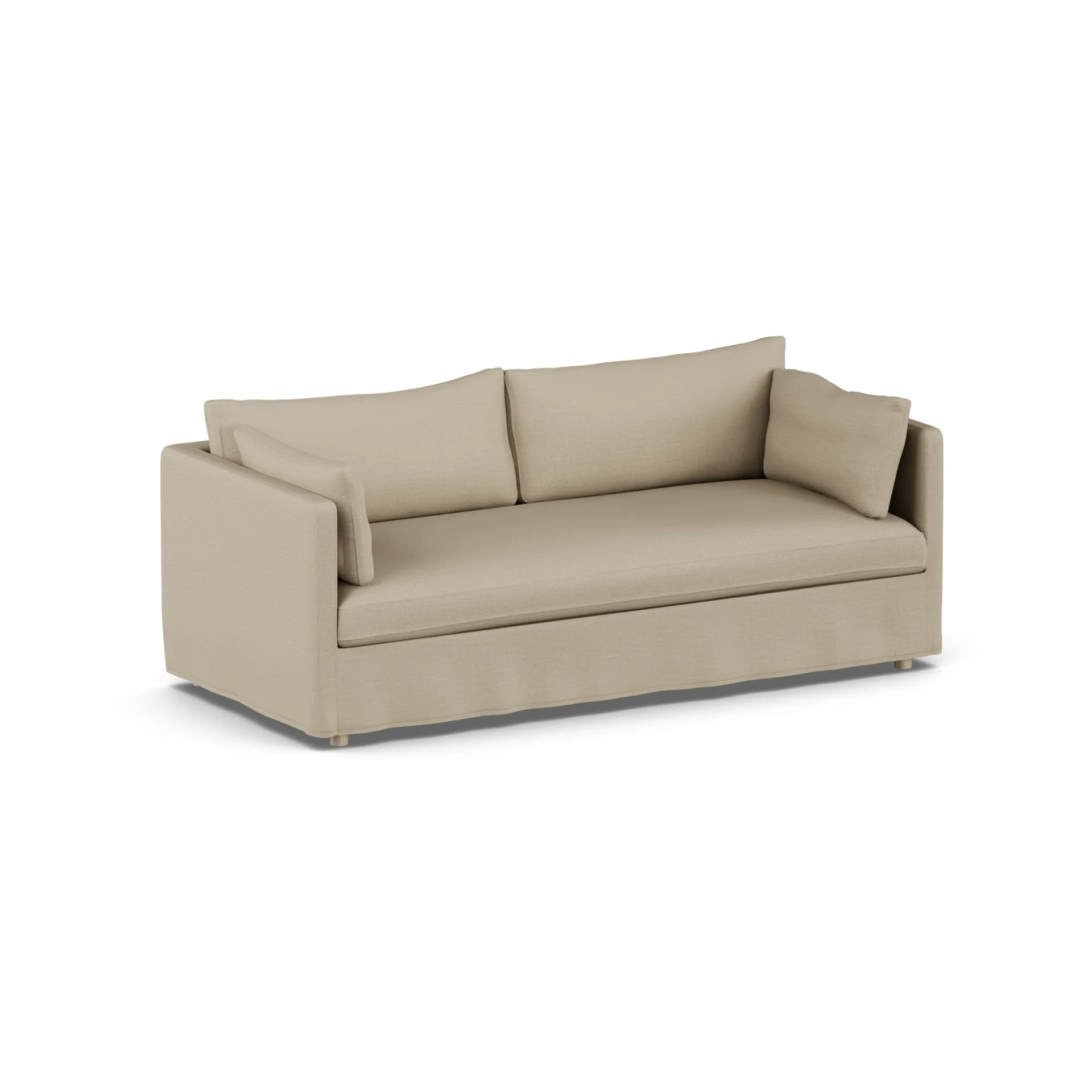 Linnevik sofa, Same Sand 6672-white-oiled oak, 3-seater, with skirt 1898