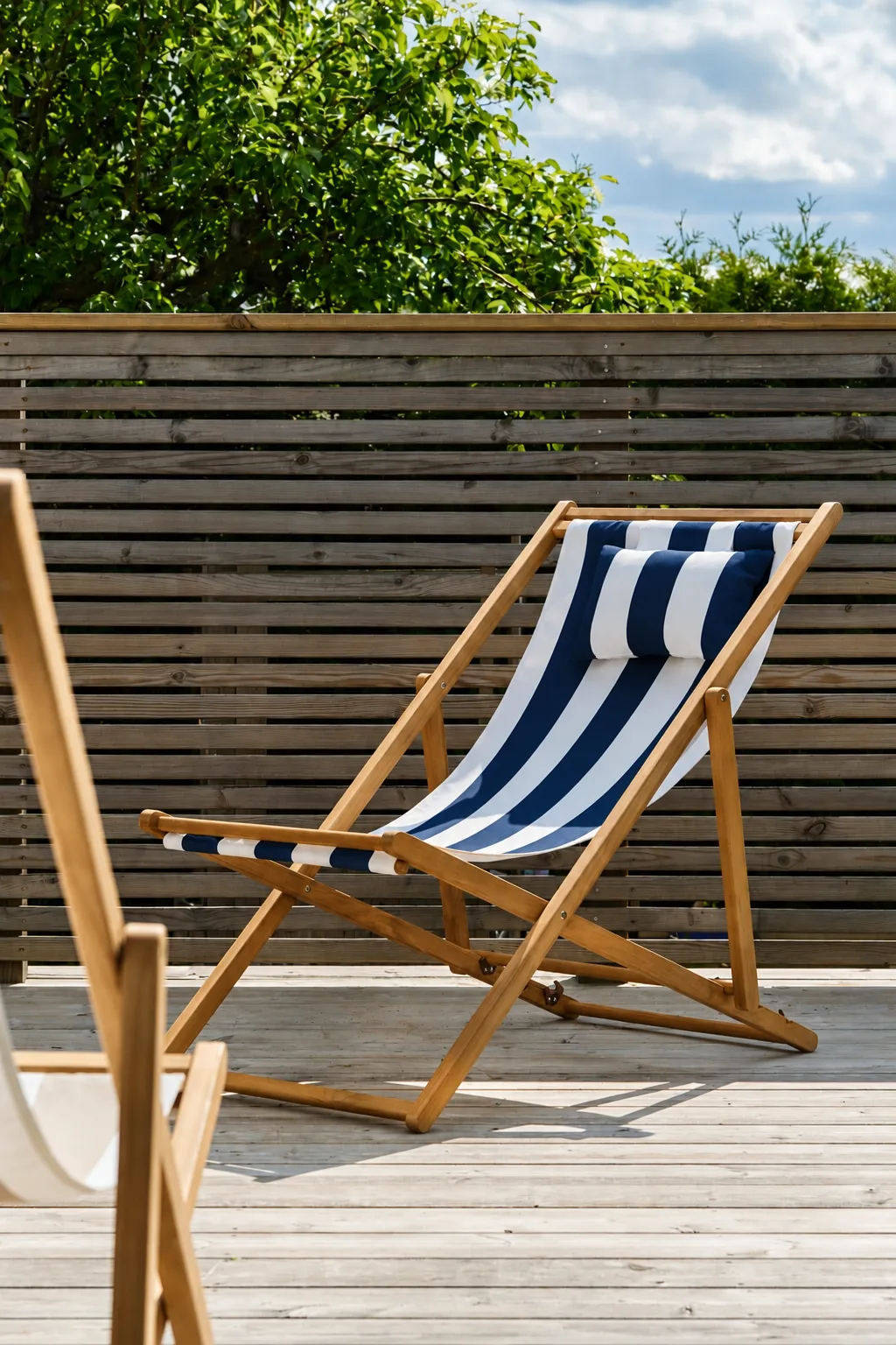 Lyckesand sun chair, Teak-blue 1898